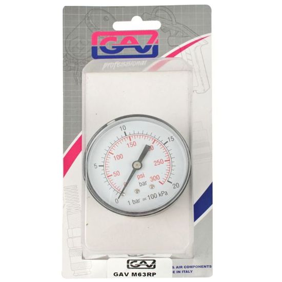 Pressure Gauge 0-20bar1/4rear 63mm D6314r20 Packaged